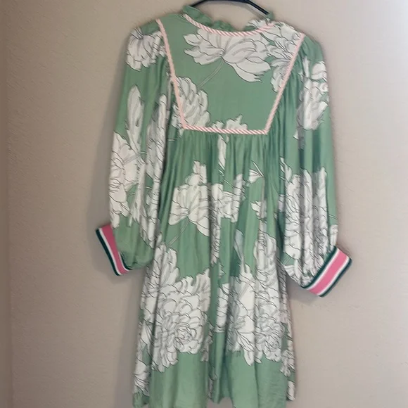 Entro Summer Dress Floral Prints Sz S Mint Green - Picture 7 of 11